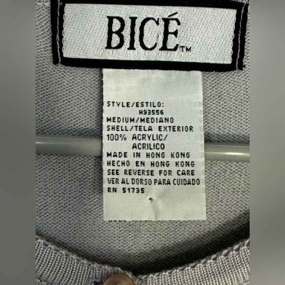 BICE| Soft grey cardigan sweater button beading granny core| size medium - Picture 5 of 9